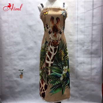 Dizaineris 2020 Moterų Suknelė Pavasario Vasaros Diržas Seksualus Backless Žirafa Spausdinti Rankovių Kutas Elegantiškas Mergaičių Suknelės Vestidos skraiste