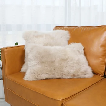 Gryna vilna kailiniai vienas-in-one Europos paprastas odinis pagalvės, sofos, galvos pagalvėlė su core užvalkalas automobilių plauko Rankų darbo sėdynės pagalvėlės