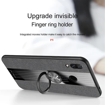 Magnetinė medžiaga atveju apie Huawei Honor 10x Lite 10i 10 X Honor10 i 10lite Honor10i Honor10x 3D piršto žiedas stovi minkštos TPU dangtis