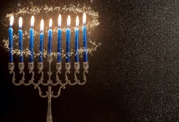 Nuotrauka Fone Laimingas Hanukkah Festivalių Žvakė Menorah Tamsiai Polka Dot Bokeh Šviesos Šalis, Nuotraukų Foną, Photocall Photostudio