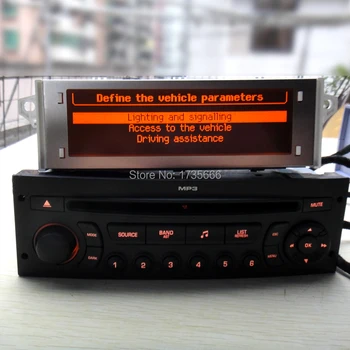 Originalus Raudonas ekranas + RD45 automobilio radijo CD grotuvas palaiko Bluetooth, AUX, USB, MP3, dėl Citroen C3, C4, C5, už Peugeot 206 207 307 308