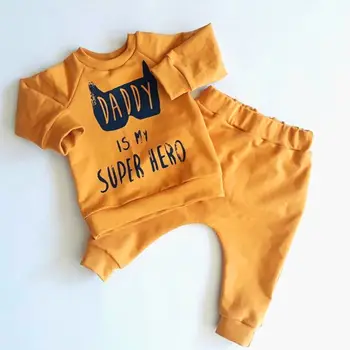 0-3T Naujagimiams Vaikams, Kūdikių Berniukų Mergina Drabužius Tėtis Betmenas Superhero Apranga nustatyti Gėlių Viršaus ir Kelnės kūdikiams, drabužiai rinkinys
