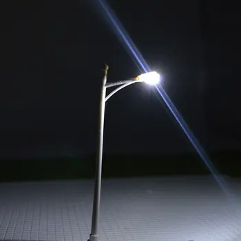 1:100 Masto LED Gatvės apšvietimo Žaislai 10cm Aukščio Modelis Geležinkelio Coolwhite Šviesos Lempa Diorama Miniatiūrinės Architektūros Peizažai Rinkiniai