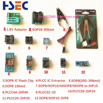 1.8 V SOP28 SOP8 PLCC44 32 28 20 IC Extractor 12 Programuotojas Adapteriai, kištukiniai Lizdai, TL866CS TL866A EZP2010 RT809F RT809H programuotojas
