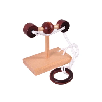 1 Gabalas Vintage Stiliaus Mediniai Švietimo Žaislas Sprendimas Žiedas Atrakinti Sprendimą Nustatyti Žiedas Klasikinės Dėlionė Virvę Žaislas Karšto Pardavimo