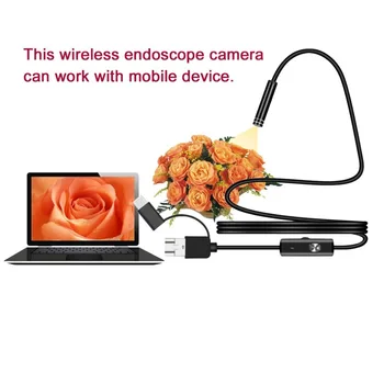 1 M 7mm Mikro USB/Tipas-c/Android 3-in-1 Kompiuteris Endoskopą Borescope Vandeniui Micro USB Kamera Tikrinimo Vamzdis