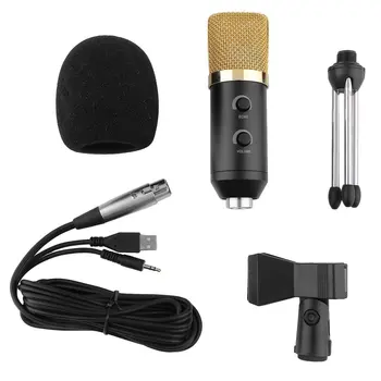 1 Nustatyti Kondensatoriaus Garso Įrašymo Kalbėjimas Kalbėjimo Mikrofonas Nepriklausomas Garso plokštė Nemokamai Mikrofonas Su Trikoju MK-F100TL