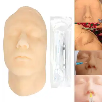 1 Set Silikono Odos Siuvimo Veido Modelį Galvos Medicinos Mini-plastinės Chirurgijos Mokymosi Praktikos Įrankiai, Medicinos Mokslo Siuvimo Modelis