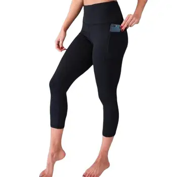 1 Vnt Madinga Jogos Sporto Fitneso Kelnės Mobile Pocket Apkarpyti Kelnės Besiūliai Antblauzdžiai Bėgiojimas Antblauzdžiai