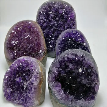 1 vnt 260-1000g tog: kokybės hôte uruguary tamsiai violetinis ametistas grupių natūralus ametistas geode chakra kristalų apdaila