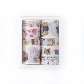 10 Ritiniai/dėžė Tinklelis Washi Tape Nustatyti kulka leidinys Kawaii Mielas Washi Juostos 