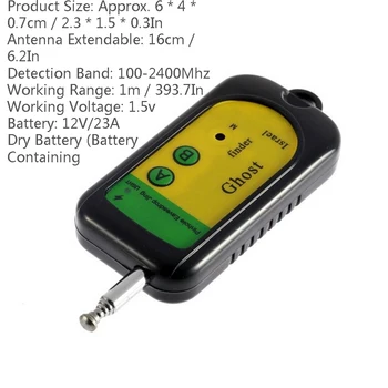 100-2400 MHZ GSM Signalizacijos Belaidžio Signalo RF Detektorius Bandomųjų Mini Kameros Ieškiklį Dvasios Jutiklis Prietaisas Radijo Dažnių Patikrinti 1pcs