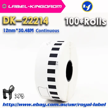 100 Pildymas Rolls Suderinama DK-22214 Etiketės 12mm*30.48 M Nuolatinio Suderinamo Brolis Etikečių Spausdintuvas Baltas DK22214 DK2214
