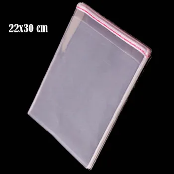 100 Vnt Crystal Clear Poly Bag 22x30cm+4cm OPP Plastikiniai Pakavimo Maišeliai, Skirti A4 formato Popieriaus