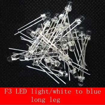 1000PCS 3mm LED Diodų Mėlyna Aišku, Ilgos Kojos Diodo 3 MM Šviesos Diodas Didmeninė Iš www.poligon-1.lt