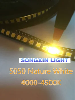 1000PCS 5050 SMD LED Diodų smd 5050 Balta/Gamtos baltas led BMT:4000-4500k 0.2 w-60MA 5050 NW