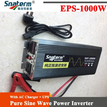 1000W / 1KW DC į AC Pure Sine Wave Power Inverter 12V 24V 48V DC į 220-240V AC su AC Realizavimo rinkos ir UPS funkcija, LCD ekranas