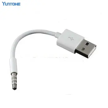 100vnt USB 2.0 Kabelis Kroviklis SYNC M M-Audio Ausinių Adapteris, Laidas 3.5 mm Baltos spalvos Apple ipod shuffle 3 4 5