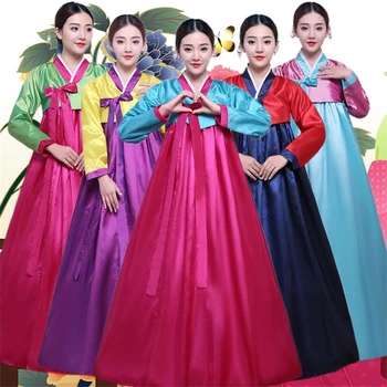 10Color korėjos Mados Senovės Kostiumai Moterims Hanbok Suknelė Tradicinės Partijos Azijos Palace Cosplay Veiklos Drabužiai