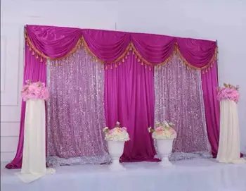 10ftx20ft Individualų vestuvių fonas užuolaidų Gimtadienio renginys šalis dekoro vestuvių etapas fono China šilko užuolaidų apdaila