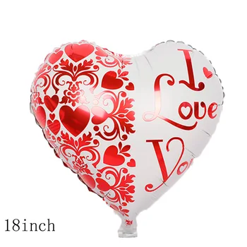 10vnt 18 colių Širdies formos balionai vestuvės, Valentino Diena, aš myliu tave, aliuminio folija, helio balionai vestuvių Padėkos dekoras