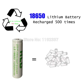10vnt 18650 12000mah 3.7 V(Ne AA/AAA Baterijų) Įkrovimo Baterija (akumuliatorius Li Jonų Led Žibintuvėlio Baterijos