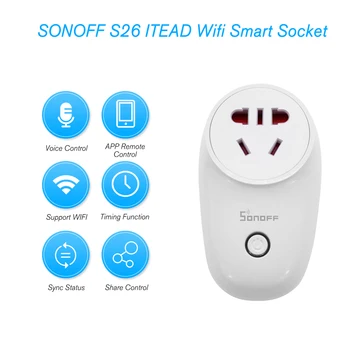 10vnt/Daug SONOFF S26 ITEAD Wifi Smart Lizdas Bevielis Nuotolinio Valdymo Įkrovimo Adapteris, 