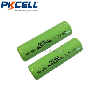 10vnt PKCELL aa Baterijos 2500mah 1.2 v Įkraunamas NIMH Baterijos Butas Viršų Ne PCM Pramoninės PVC Pakuotės