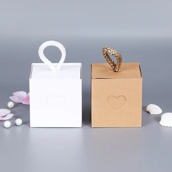 10vnt Saldainių Dėžutė Naujų Amatų Popieriaus Širdies į širdį Vestuvių Naudai, Dovanų Dėžutes, Pyragas Šalies Maišeliai, Eco Draugiški Kraft Pakuotė