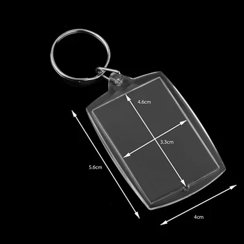 10vnt Stačiakampio Tuščią Įdėti Nuotraukų Rėmelio Split Ring Keychain