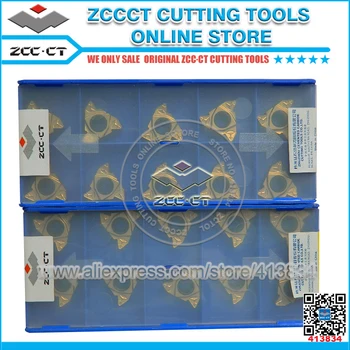 10vnt ZCC Threading Įdėklai RT22.01W-6.00 GM YBG201 dešinėje vidinių sriegių Sriegimo įrankiai Tekinimo Įrankio Ašmenys 6.0 pikis ZCCCT Sriegis plokštė 22er6.0