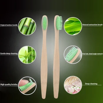 10vnt dantų šepetėlį Eco-Friendly Vaivorykštė Minkštas Bambuko Pluošto Šepetėlis Biologiškai Natūralaus Bambuko Rankena, dantų Šepetėlis burnos priežiūros