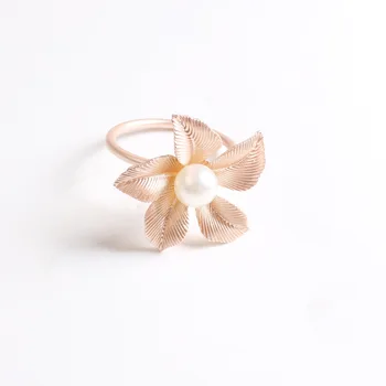 10vnt/daug Paprastu būdu servetėlių žiedas metalų dengimo gėlių servetėlių žiedas tinka vestuvių šventės dekoracijos