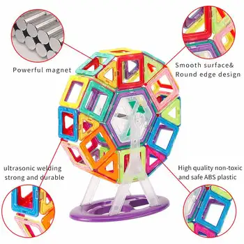 110-184pcs Magnetiniai Blokai Modelis ir odinas Magnetinio Dizaineris Statybos Nustatyti, Plastikiniai Švietimo Žaislai Vaikams