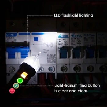 12-1000V AC Įtampos Detektoriai Ne-Kreipkitės Testeris LCD Signalizacijos Savikontrolės Žibintuvėlis Voltų Srovės Elektros Bandymo Pieštuku Įtampos Susitiko