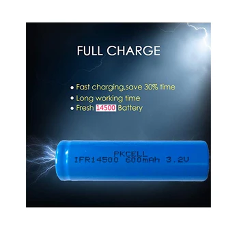 12 X PKCELL PKCELL IFR14500 14500 AA 600mAh 3.2 V Ličio geležies fosfatų elektros baterijų įkrovimo baterijas Elektrinį skustuvą
