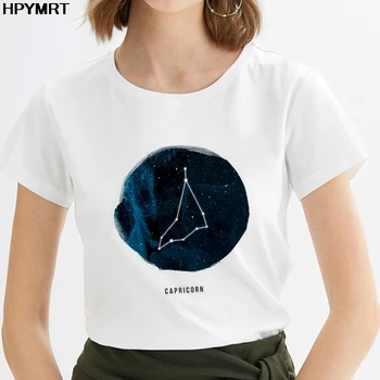 12 žvaigždynų marškinėliai Moterims Gražus žvaigždėtas dangus print T-shirt Harajuku estetika marškinėliai moteriška balta topai Marškinėliai drabužių