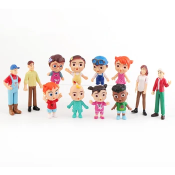 12Pcs/set Cocomelon figūrėlių, Kolekcines, Žaislų Anime Cocomelon PVC Modelis Lėlės Kalėdos Vaikams Gimtadienio Dovana Tortas Automobilių Apdailos