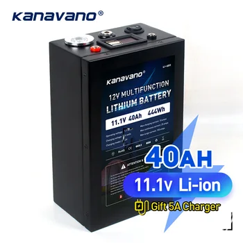12V 40AH 3S16P 11.1 V 12,6 V Didelės galios, Ličio Baterija, už Keitiklio Miner Ksenono Lempa LED high light su dual USB sąsaja