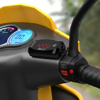 12V Motociklo Elektroninis Laikrodis LED Termometras Voltmeter Trijų-In-One Auto Vandeniui atsparus Dulkėms Voltmeter Už Dropshipping CSV