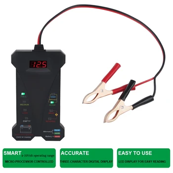 12V Skaitmeninis Akumuliatoriaus Testeris LED Ekranas Voltmeter Generatorius Analizatorius, skirtas Automobilių, Motociklų, Valčių Elektros Įrankis