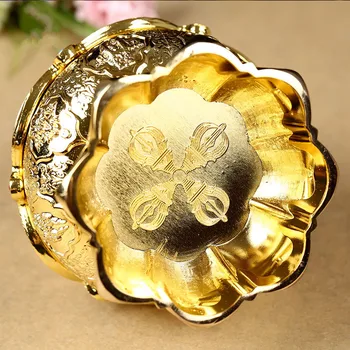 12cm Metalų Lydinio, Aukso Moni Tibeto Tranic Gausybę Budistų Branginama Butelis,Šventykla Išleisti Papuošalai