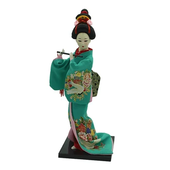 12inch Japonų Kimono Geiša Kokeshi Lėlės Rankdarbių Namų Puošybai Drabužius, Žalia