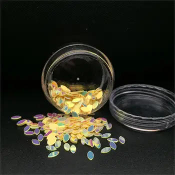 12pcs 2*4mm Nail Art 3D Blizgančiais Blizgučiai Ovalo formos Lapų Lipduką 
