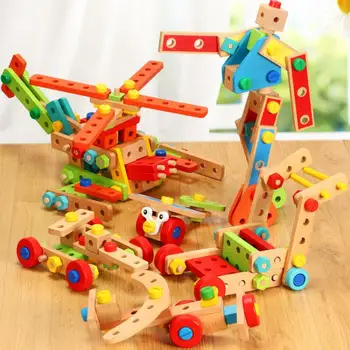 138 vienetų dėlionės modelis demontavimas mišinys, statybiniai blokai, gali būti išardyti ir surinkti montavimas varžtas veržlė žaislas