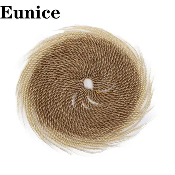 14 colių 18inch 22 colių Eunice Senegalo Twist Plaukų Nėrimo Nerijos Plėtiniai Ombre 613 blond Sintetinių Plaukų Kasytės