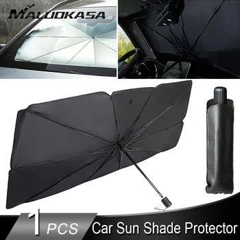 145X79cm Sulankstomas Automobilio priekinį Stiklą Saulės Pavėsyje Skėtis Automobilių UV Padengti skėtį nuo saulės Šilumos Izoliacija Priekinio Lango Interjero Apsauga