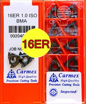 16ER 1.0 ISO BMA 10vnt/set Carmex karbido įterpti Apdorojimui: nerūdijantis plienas. Legiruotojo plieno. Kt.Nemokamas pristatymas