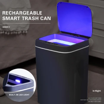16L Smart Šiukšliadėžės Automatinis Jutiklių sumetami į šiukšlių konteinerį Pažangios Jutiklio Įkraunamas Elektrinis Atliekų, Šiukšlių Dėžę, Gali, Virtuvė, Vonios kambarys