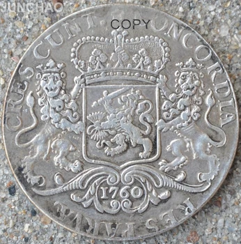 1760 Olandijoje riteris Monetų 90% sidabro gamybos kopijuoti monetų PRIEŠAS, BELG:PRO. MO. NĖRA.ARG.CON
